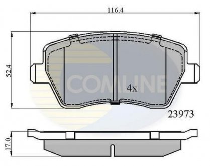 Гальмівні колодки, дискове гальмо (набір) COMLINE CBP0984 (фото 1)