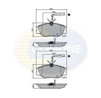 Гальмівні колодки, дискове гальмо (набір) COMLINE CBP11001 (фото 1)