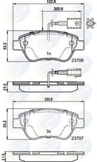 Гальмівні колодки, дискове гальмо (набір) COMLINE CBP11037 (фото 1)