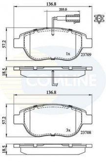 Гальмівні колодки, дискове гальмо (набір) COMLINE CBP11038 (фото 1)