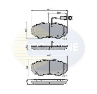 Гальмівні колодки, дискове гальмо (набір) COMLINE CBP11040 (фото 1)