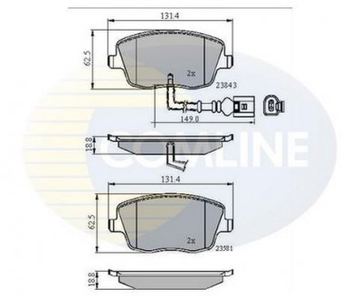 Гальмівні колодки, дискове гальмо (набір) COMLINE CBP11147 (фото 1)