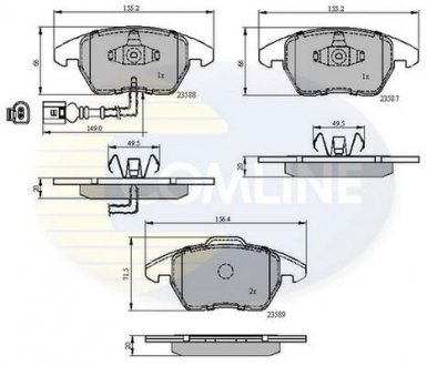 Гальмівні колодки, дискове гальмо (набір) COMLINE CBP11224 (фото 1)