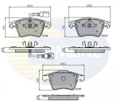 Гальмівні колодки, дискове гальмо (набір) COMLINE CBP11312 (фото 1)