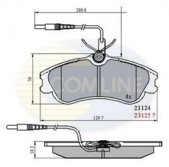 Гальмівні колодки, дискове гальмо (набір) COMLINE CBP1174 (фото 1)