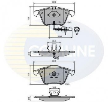 Гальмівні колодки, дискове гальмо (набір) COMLINE CBP11753 (фото 1)