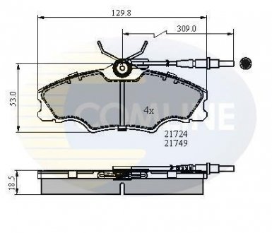 Гальмівні колодки, дискове гальмо (набір) COMLINE CBP1433 (фото 1)