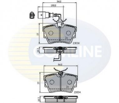 Гальмівні колодки, дискове гальмо (набір) COMLINE CBP1874 (фото 1)