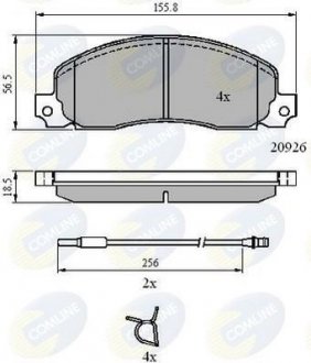 Гальмівні колодки, дискове гальмо (набір) COMLINE CBP21048 (фото 1)