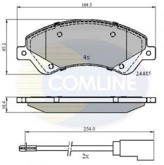 Гальмівні колодки, дискове гальмо (набір) COMLINE CBP21511 (фото 1)