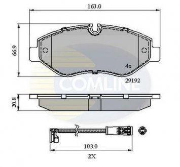 Гальмівні колодки, дискове гальмо (набір) COMLINE CBP21555 (фото 1)