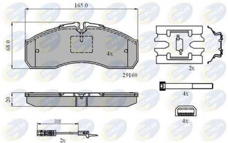 Гальмівні колодки, дискове гальмо (набір) COMLINE CBP21735 (фото 1)