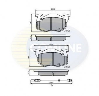 Гальмівні колодки, дискове гальмо (набір) COMLINE CBP2258 (фото 1)