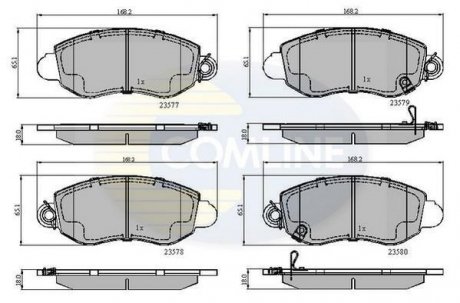 Гальмівні колодки, дискове гальмо (набір) COMLINE CBP31108 (фото 1)