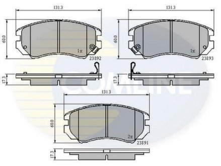 Гальмівні колодки, дискове гальмо (набір) COMLINE CBP31196 (фото 1)