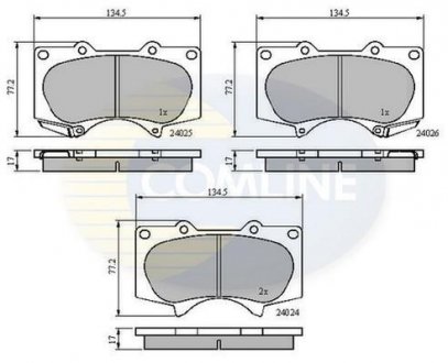 Гальмівні колодки, дискове гальмо (набір) COMLINE CBP31201 (фото 1)