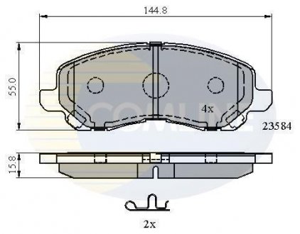 Гальмівні колодки, дискове гальмо (набір) COMLINE CBP31256 (фото 1)