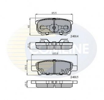 Гальмівні колодки, дискове гальмо (набір) COMLINE CBP31290 (фото 1)