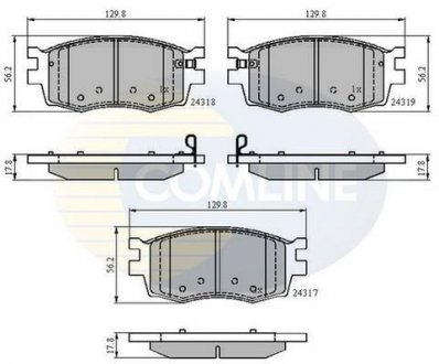 Гальмівні колодки, дискове гальмо (набір) COMLINE CBP31519 (фото 1)