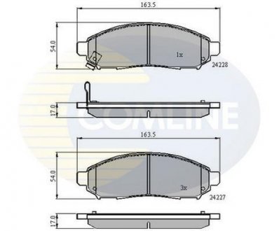 Гальмівні колодки, дискове гальмо (набір) COMLINE CBP31520 (фото 1)