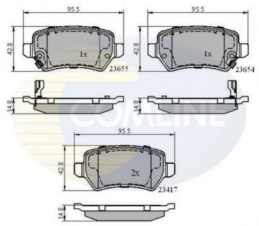 Гальмівні колодки, дискове гальмо (набір) COMLINE CBP31551 (фото 1)