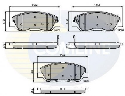 Гальмівні колодки, дискове гальмо (набір) COMLINE CBP31676 (фото 1)