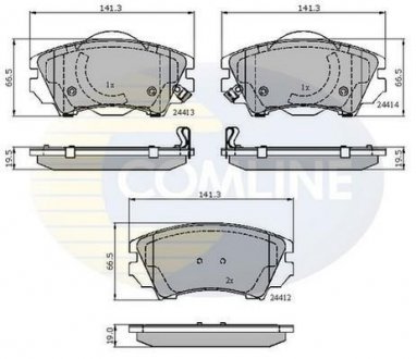 Гальмівні колодки, дискове гальмо (набір) COMLINE CBP31680 (фото 1)