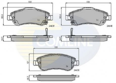 Гальмівні колодки, дискове гальмо (набір) COMLINE CBP31705 (фото 1)