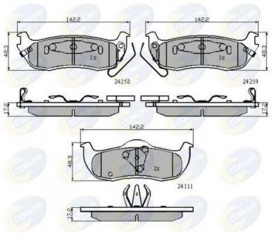 Гальмівні колодки, дискове гальмо (набір) COMLINE CBP31734 (фото 1)