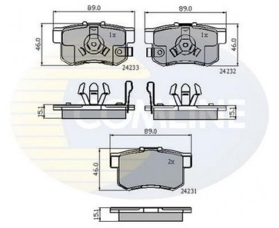 Гальмівні колодки, дискове гальмо (набір) COMLINE CBP31736 (фото 1)