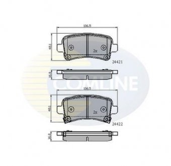 Гальмівні колодки, дискове гальмо (набір) COMLINE CBP31795 (фото 1)