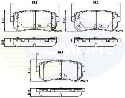 Гальмівні колодки (набір) COMLINE CBP32276 (фото 1)