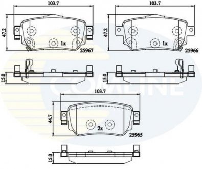 Гальмівні колодки (набір) COMLINE CBP32277 (фото 1)