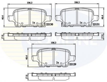 Гальмівні колодки (набір) COMLINE CBP32307 (фото 1)