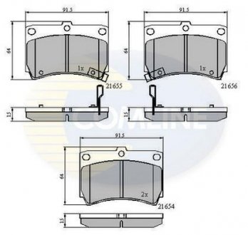 Гальмівні колодки, дискове гальмо (набір) COMLINE CBP3245 (фото 1)