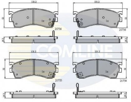 Гальмівні колодки, дискове гальмо (набір) COMLINE CBP3326 (фото 1)