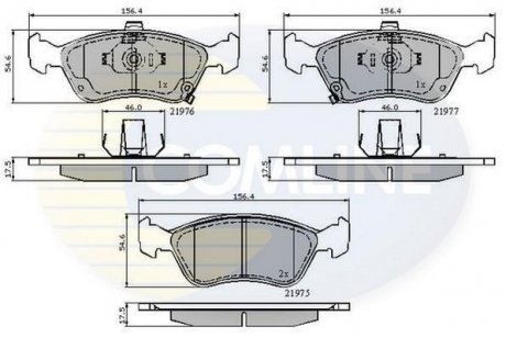 Гальмівні колодки, дискове гальмо (набір) COMLINE CBP3450 (фото 1)