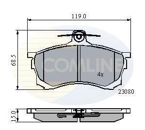 Гальмівні колодки, дискове гальмо (набір) COMLINE CBP3452 (фото 1)