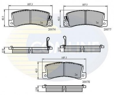 Гальмівні колодки, дискове гальмо (набір) COMLINE CBP3458 (фото 1)