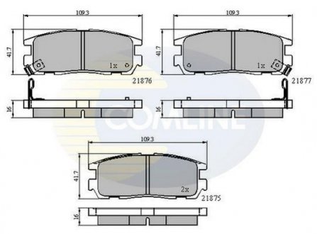 Гальмівні колодки, дискове гальмо (набір) COMLINE CBP3461 (фото 1)