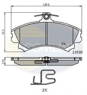 Гальмівні колодки, дискове гальмо (набір) COMLINE CBP3462 (фото 1)