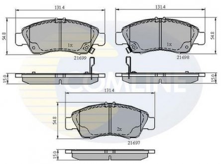 Гальмівні колодки, дискове гальмо (набір) COMLINE CBP3556 (фото 1)