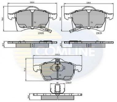 Гальмівні колодки, дискове гальмо (набір) COMLINE CBP3583 (фото 1)