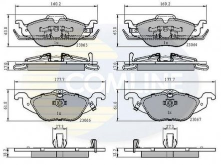 Гальмівні колодки, дискове гальмо (набір) COMLINE CBP3584 (фото 1)