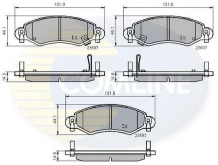 Гальмівні колодки, дискове гальмо (набір) COMLINE CBP3893 (фото 1)