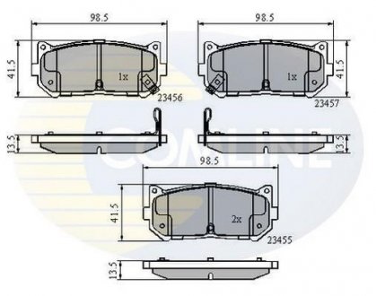 Гальмівні колодки, дискове гальмо (набір) COMLINE CBP3906 (фото 1)