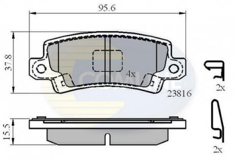 Гальмівні колодки, дискове гальмо (набір) COMLINE CBP3942 (фото 1)