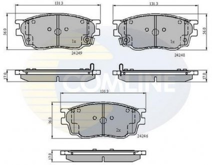 Гальмівні колодки, дискове гальмо (набір) COMLINE CBP3948 (фото 1)