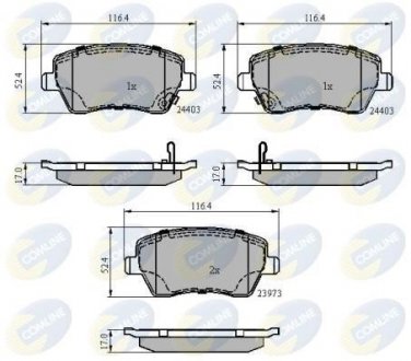 Гальмівні колодки, дискове гальмо (набір) COMLINE CBP3984 (фото 1)