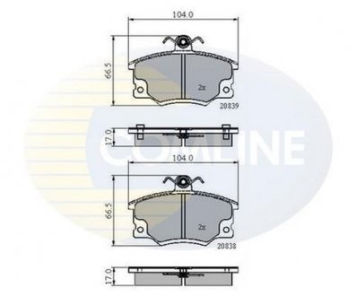 Гальмівні колодки, дискове гальмо (набір) COMLINE CBP4137 (фото 1)